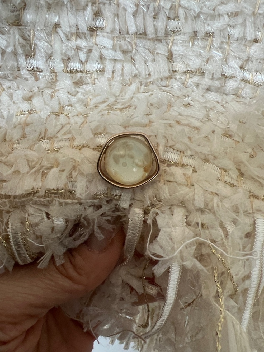 Cream Fringe Tweed Jacket - Picture 6 of 10